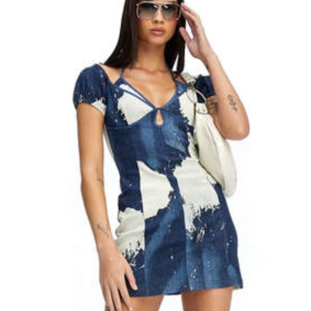 I AM GIA DESPINA DENIM MINI DRESS